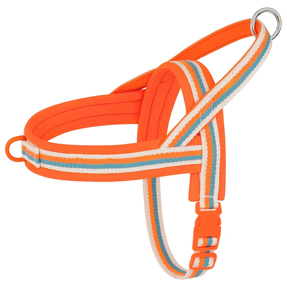 Adjustable Soft No Pull Pet Harnesses for Small Dogs Cats Orange Color