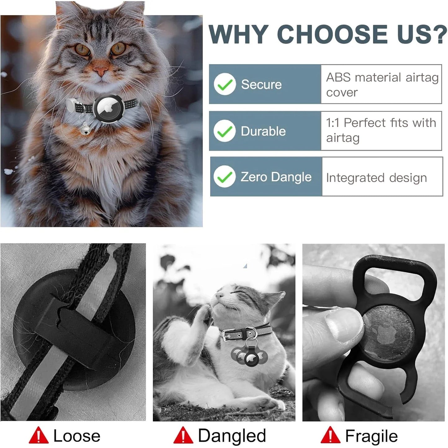Lightweight Airtag Cat Collar durable