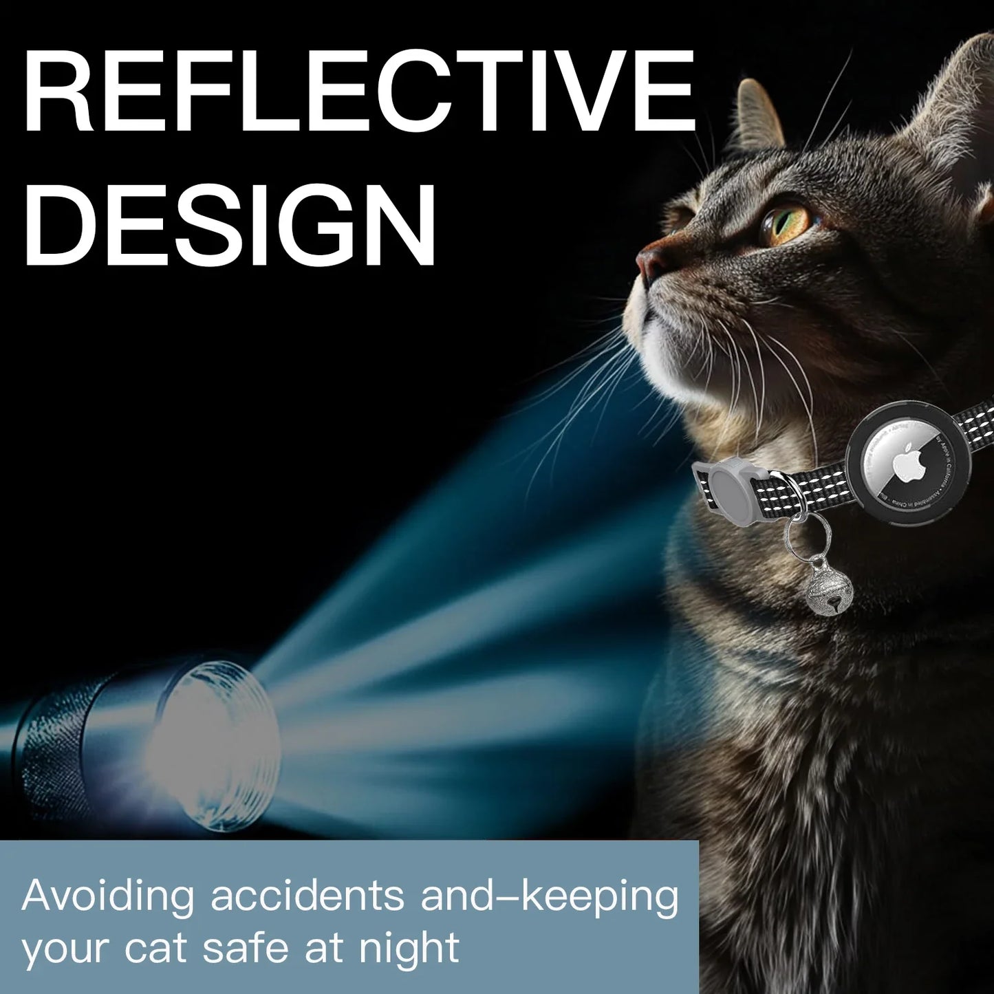 Lightweight Airtag Cat Collar with Reflective design