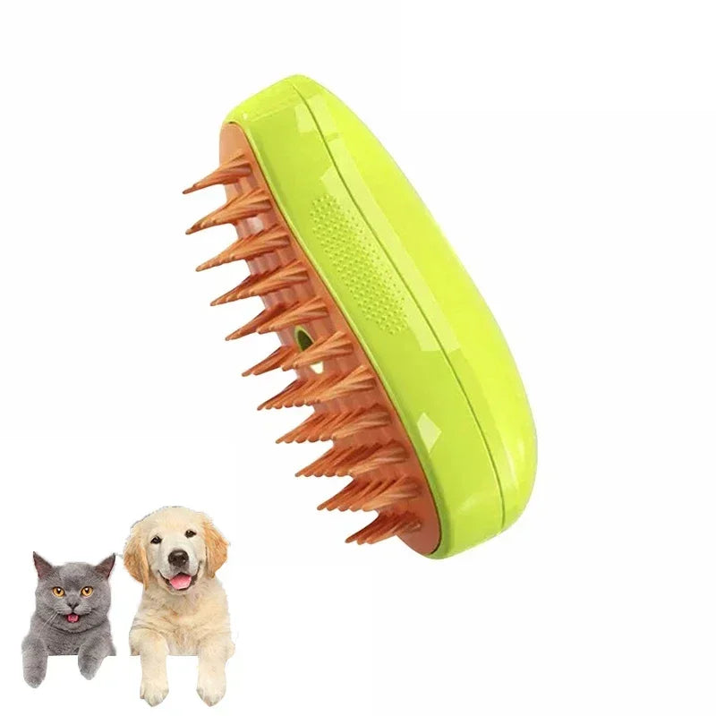 Rechargeable Cat Steam Brush Green