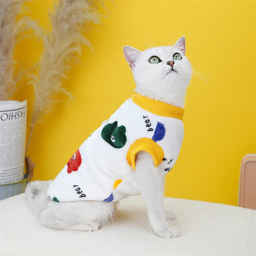 Sunny Yellow Fun | Korean Style Sphynx Cat Sweater for Cats