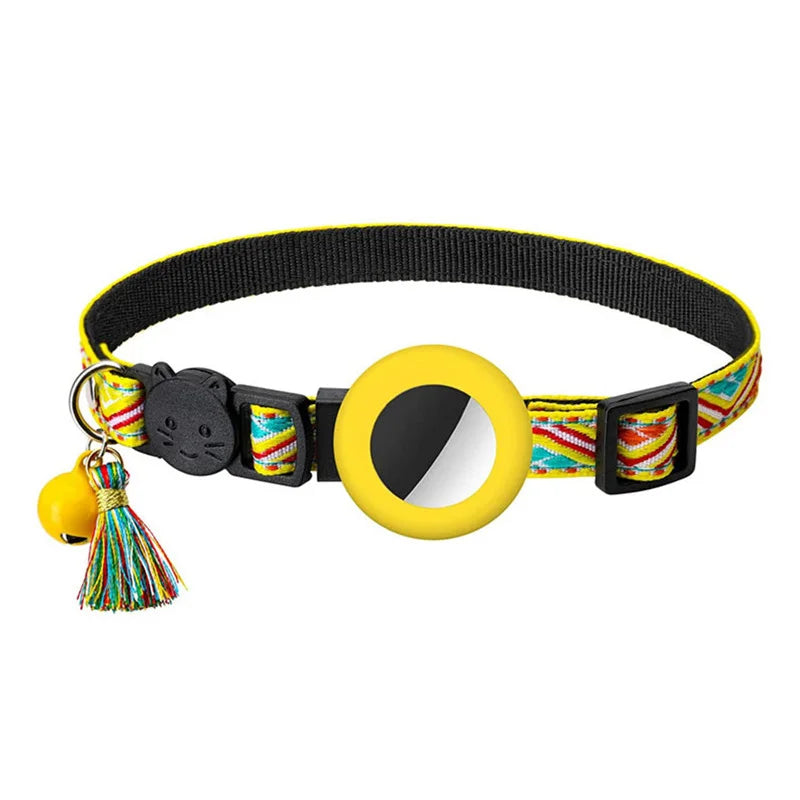 Vibrant Explorer Nylon Cat AirTag Collar with Bell
