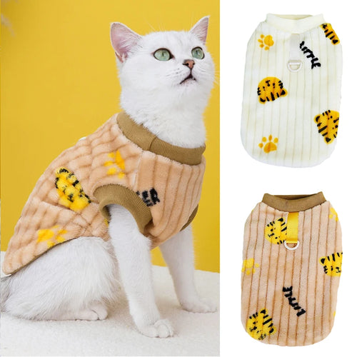 Beige Tiger Chic | Korean Style Sphynx Cat Sweater for Cats