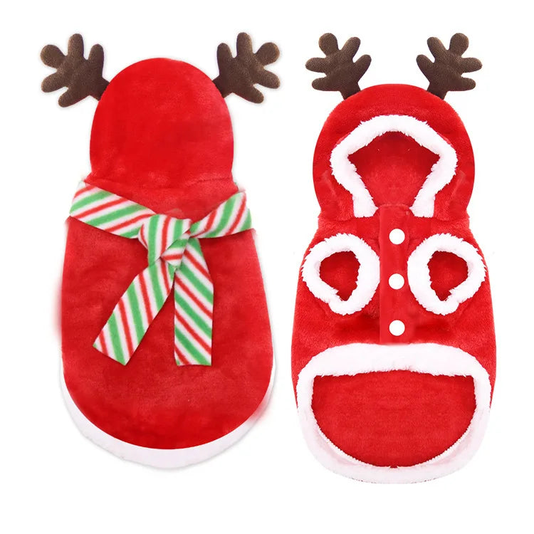 Hooded Christmas Cat Sweater for Cats