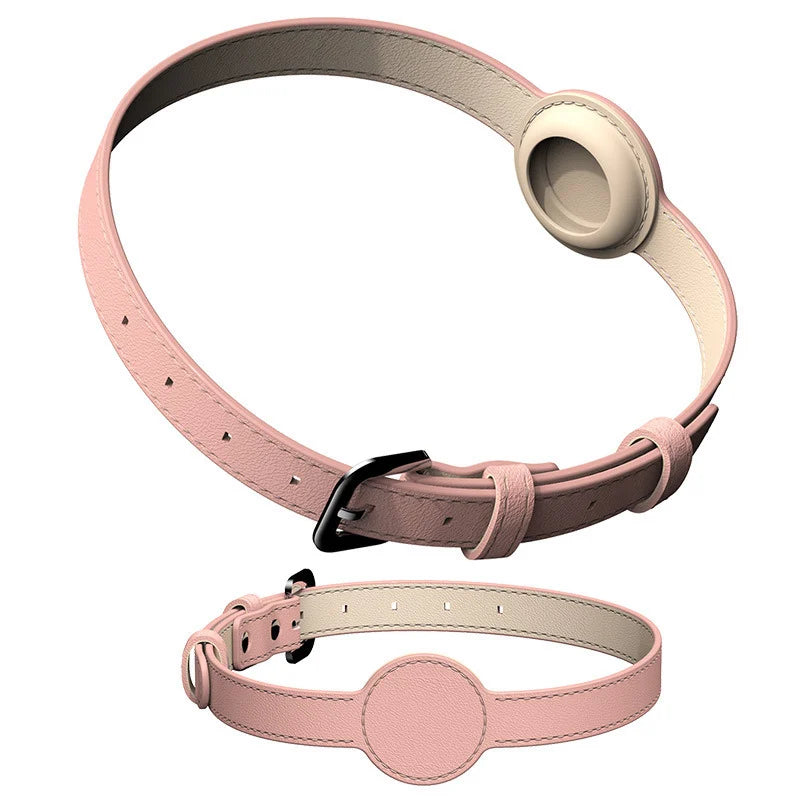 apple airtag pet collar cat dog sky pink color