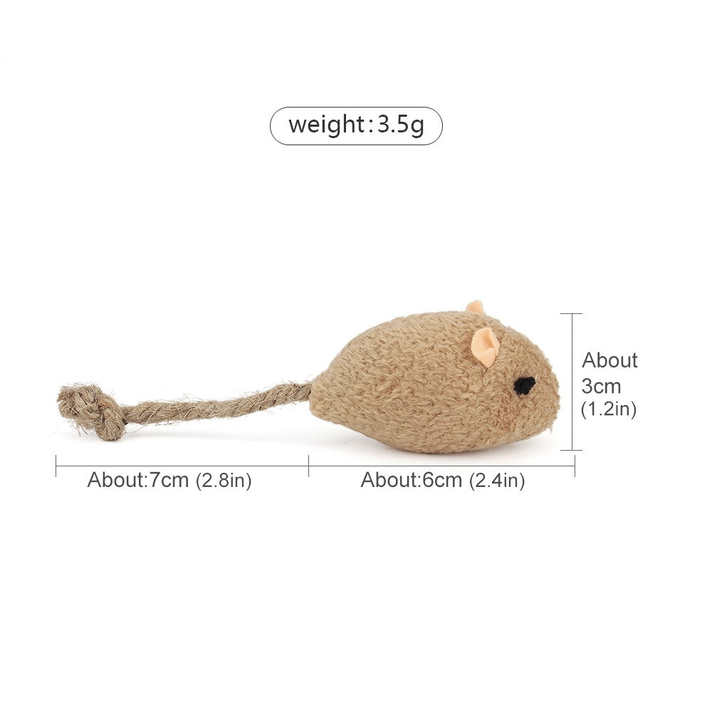 Cat mouse toy size: body about 6 cm, tail about 7 cm, height about 3 cm, weight about 3.5 g