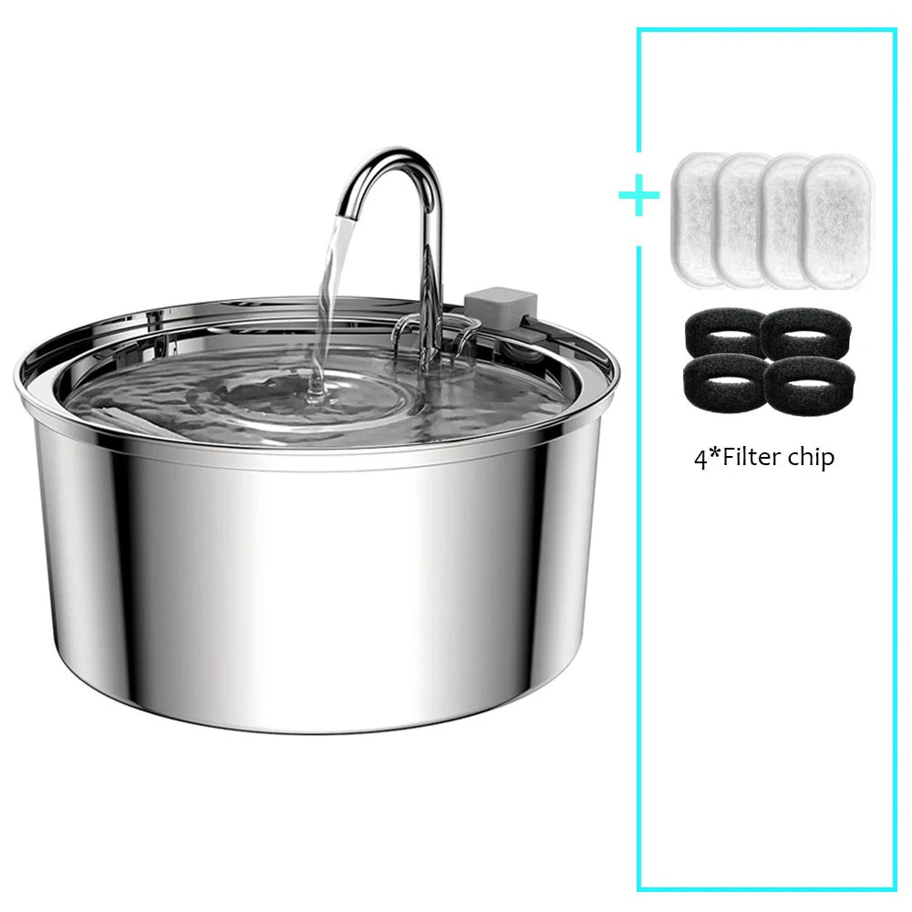 cat water fountain stainless steel