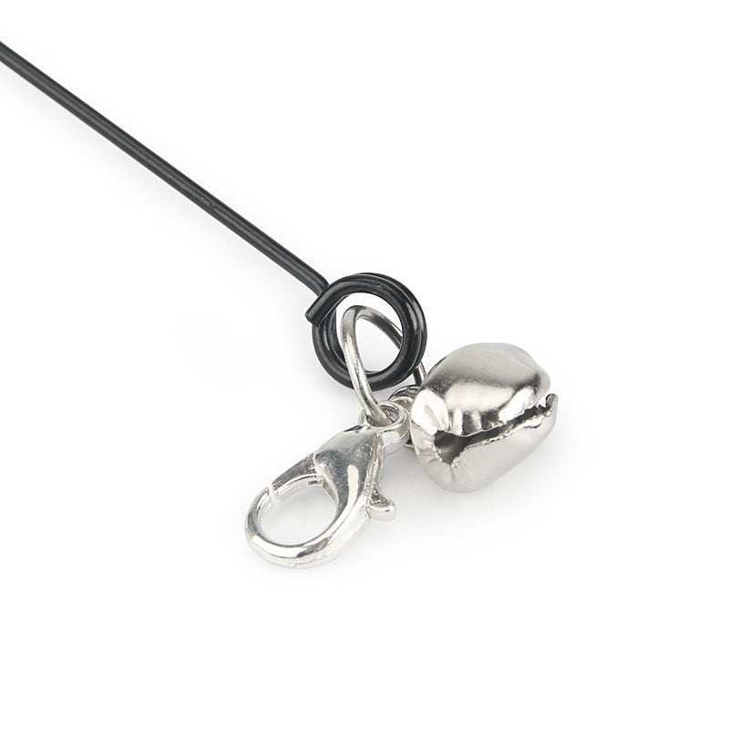 Swivel clip and bell that attach the feather head to the wire