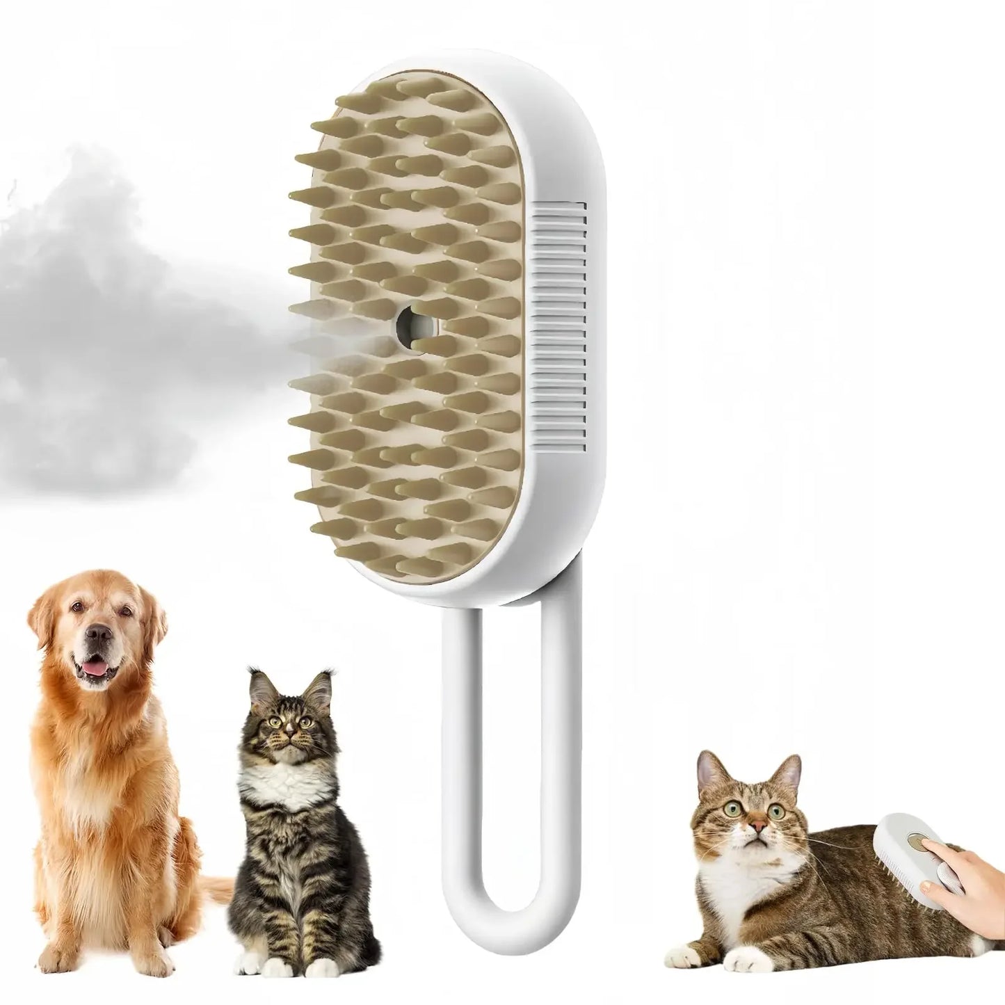 white steamy cat brush