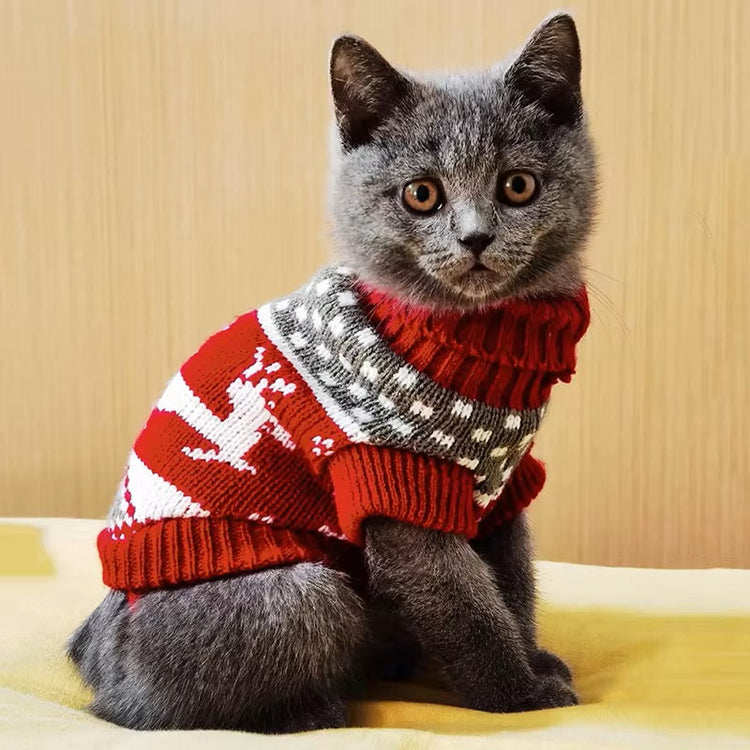 Christmas Winter Cat Sweaters for Cats and Kitten