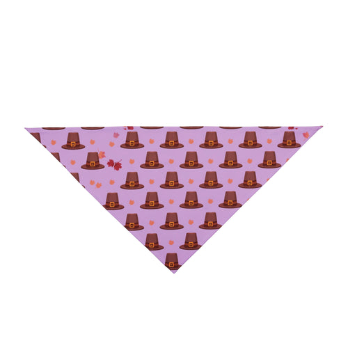 Thanksgiving Dog Bandana – Pilgrim Hats and Leaves