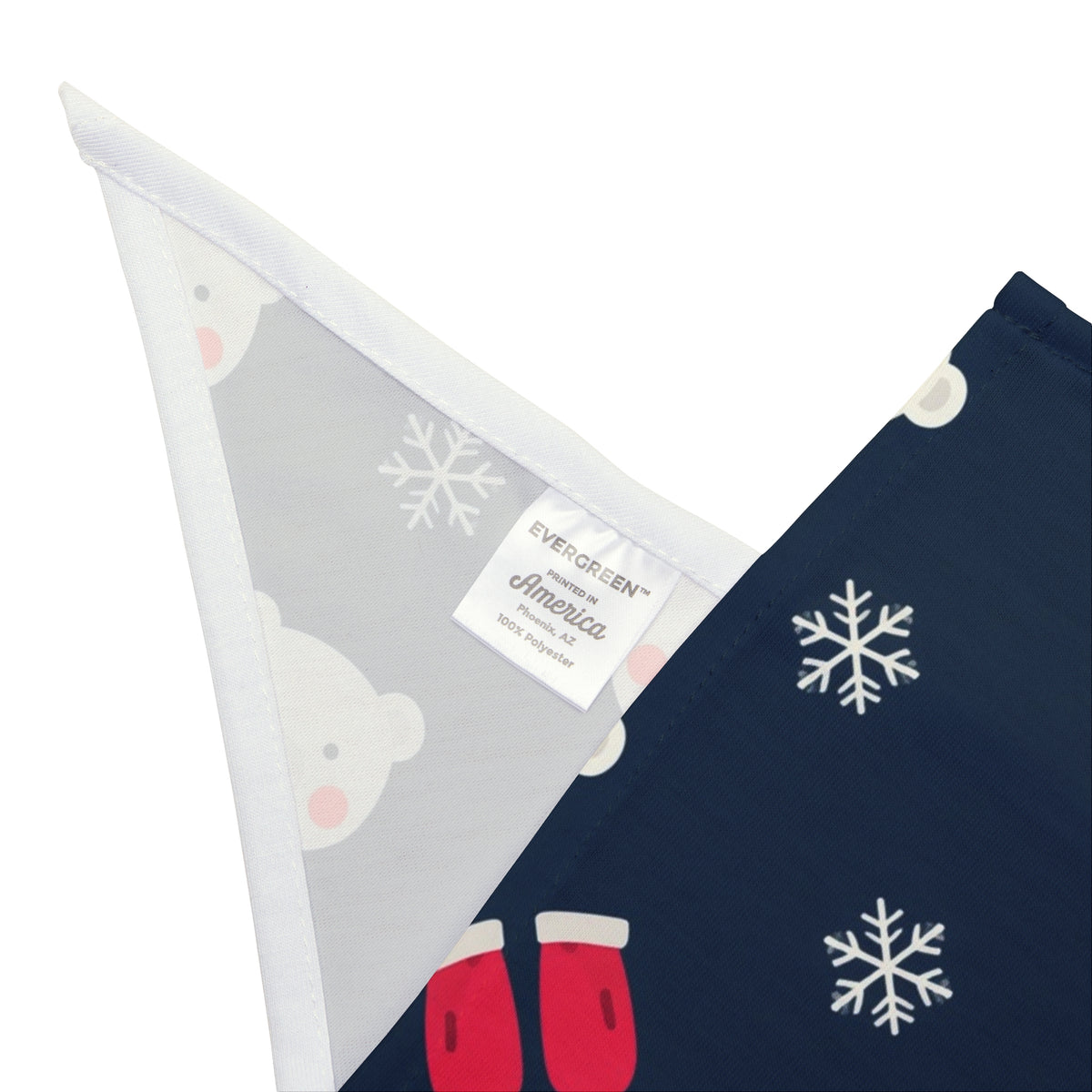 Christmas Dog Bandana – Polar Bears, Mittens and Snowflakes