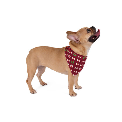 Christmas Dog Bandana – Paw Prints, Bones and Wreaths