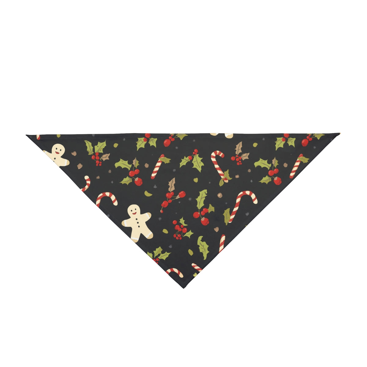 Dog Christmas Bandana – Candy Canes, Holly and Gingerbread