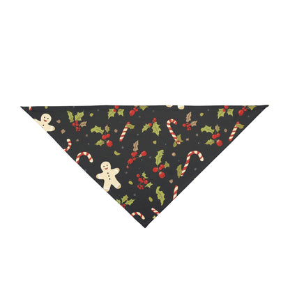 Dog Christmas Bandana – Candy Canes, Holly and Gingerbread