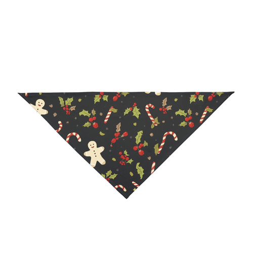 Dog Christmas Bandana – Candy Canes, Holly and Gingerbread