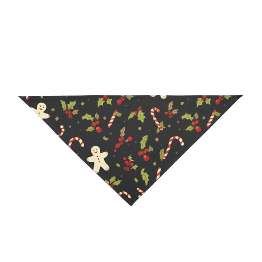 Dog Christmas Bandana – Candy Canes, Holly and Gingerbread