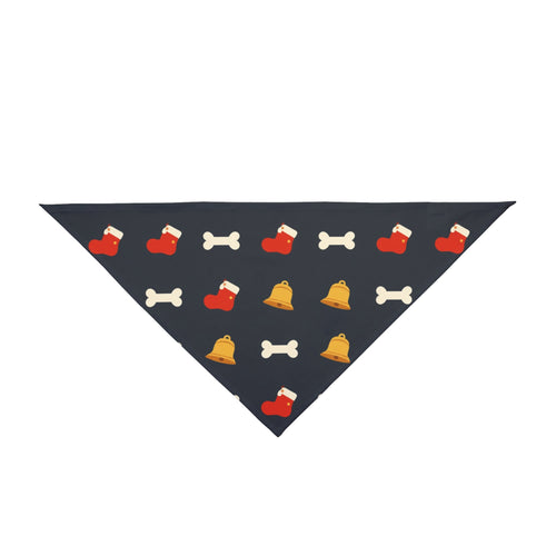 Dog Christmas Bandana – Stockings, Bones and Bells