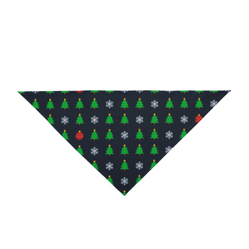 Christmas Dog Bandana – Trees, Ornaments and Snowflakes
