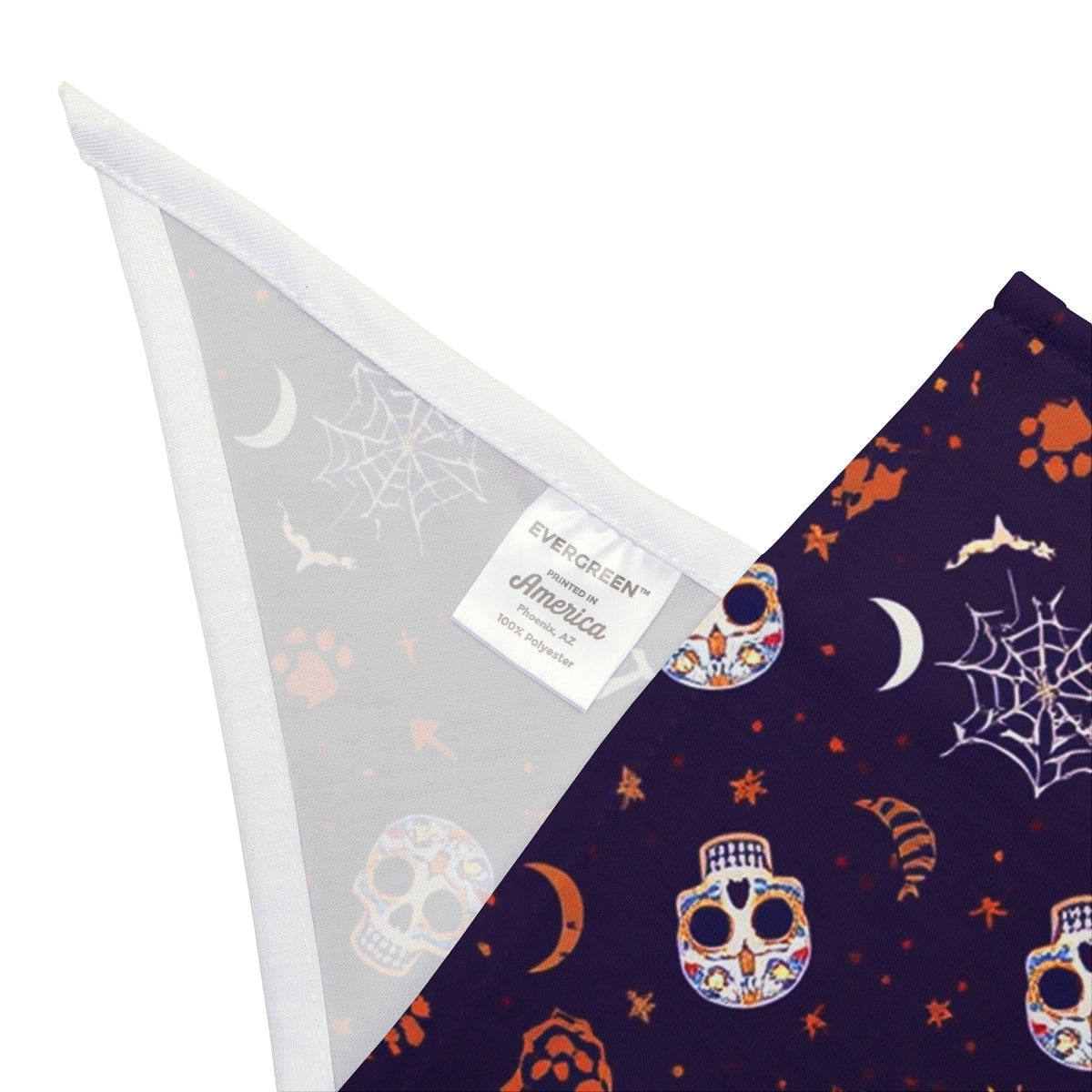 Dog Halloween Bandana – Midnight Howl Skulls and Bats