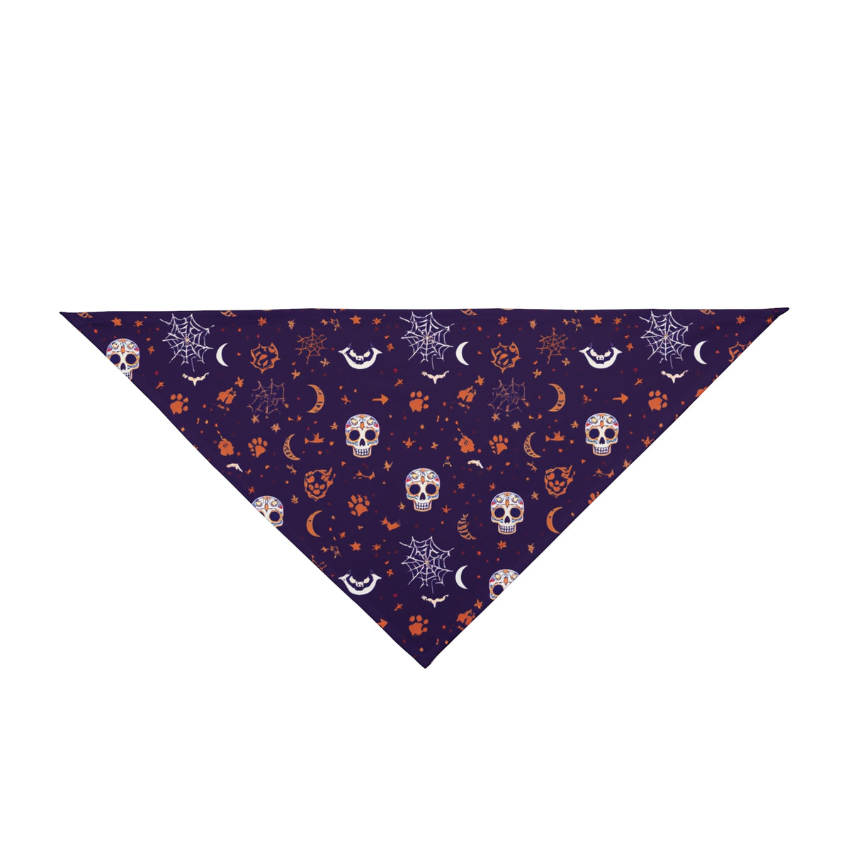 Dog Halloween Bandana – Midnight Howl Skulls and Bats