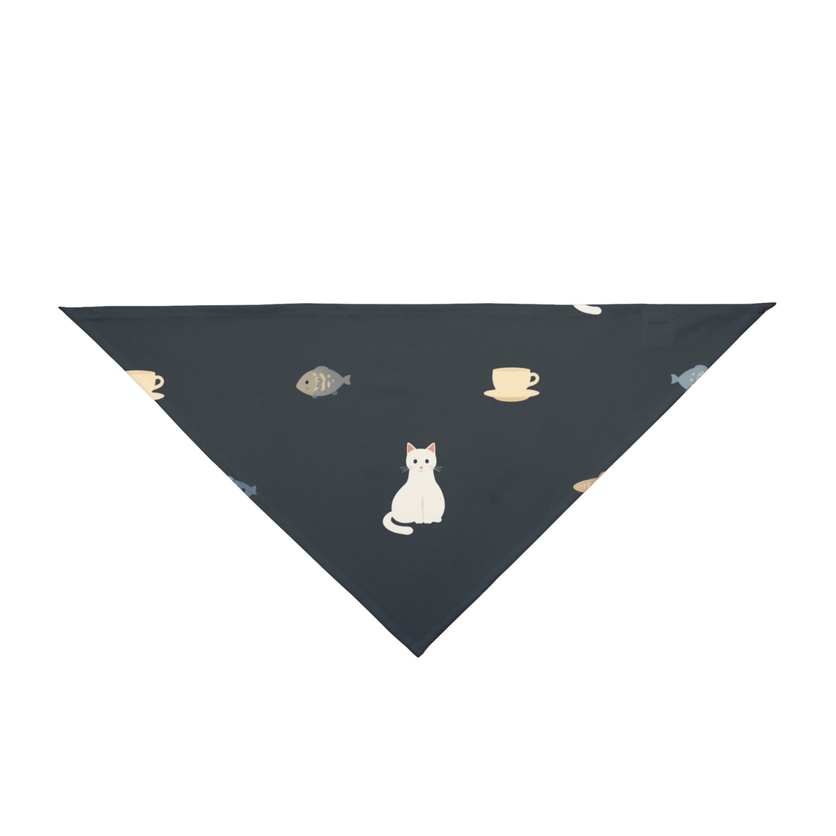 Cat Halloween Bandana – White Cats and Fish