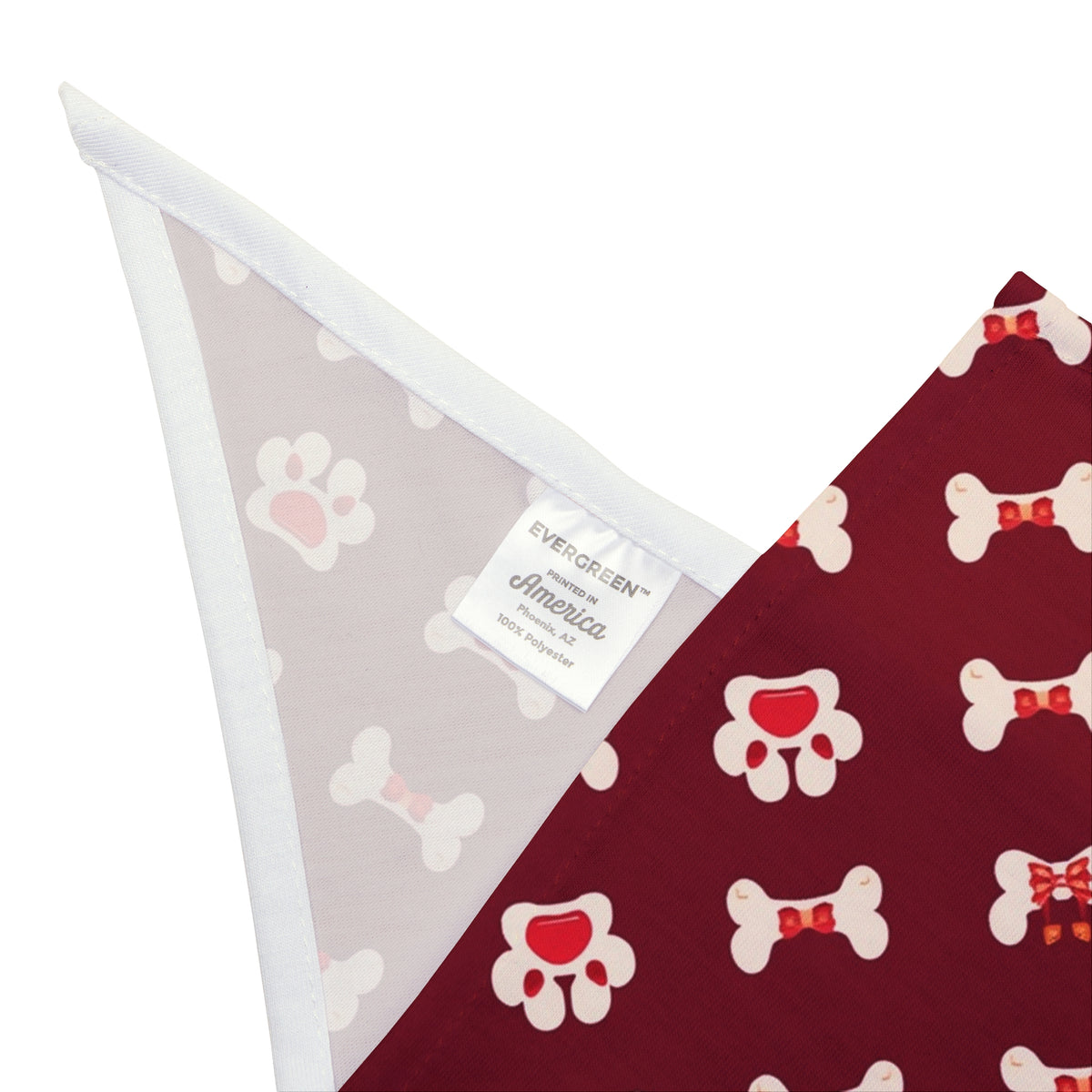 Christmas Dog Bandana – Paw Prints, Bones and Wreaths