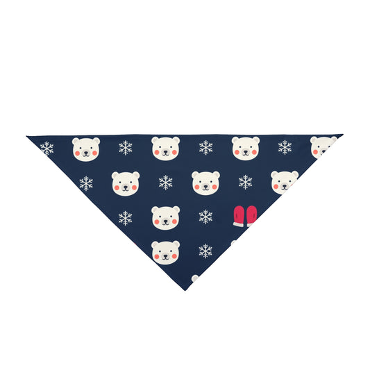 Christmas Dog Bandana – Polar Bears, Mittens and Snowflakes