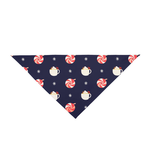 Christmas Dog Bandana – Peppermints, Cocoa and Snowflakes