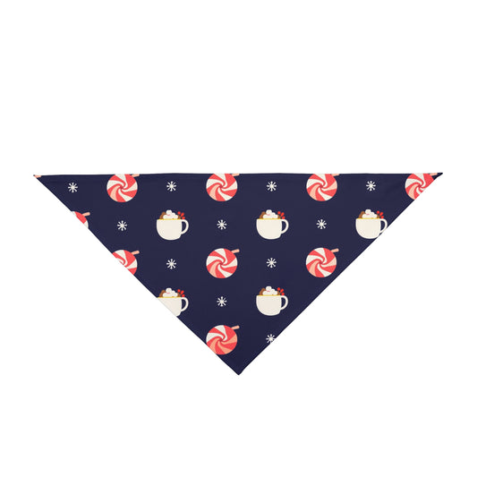 Christmas Dog Bandana – Peppermints, Cocoa and Snowflakes
