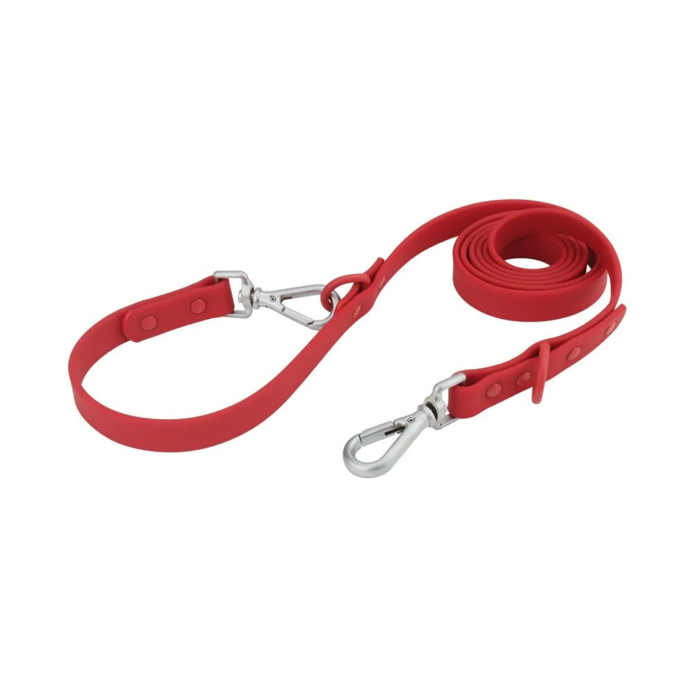 Red 6 ft dog leash, 19 mm waterproof PVC
