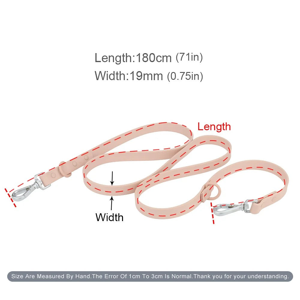 6 ft dog leash size: 180 cm long and 19 mm wide