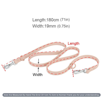 6 ft dog leash size: 180 cm long and 19 mm wide