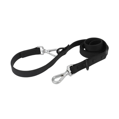 Black 6 ft dog leash, 19 mm waterproof PVC