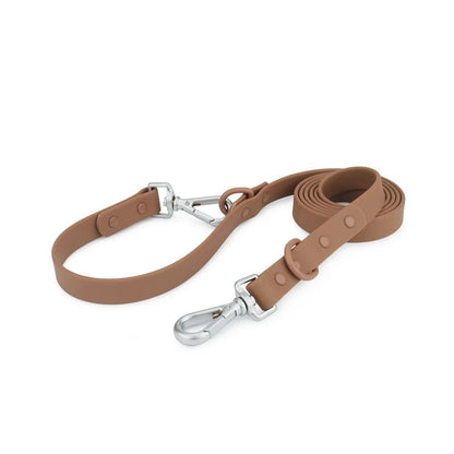 Brown 6 ft dog leash, 19 mm waterproof PVC