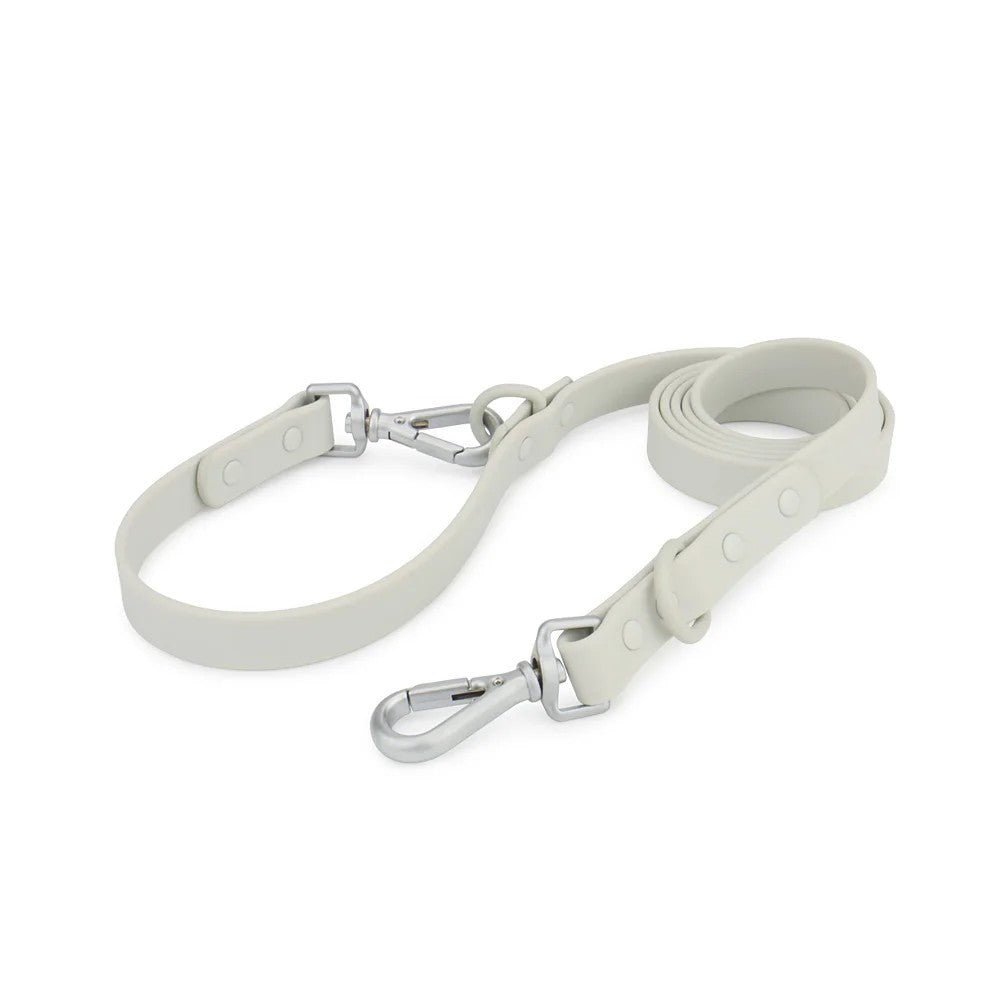 Light gray 6 ft dog leash, 19 mm waterproof PVC