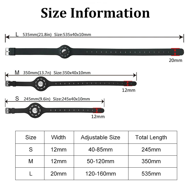 Adjustable  Silicone AirTag Cat Collar for pets GPS Pet Collar sIZING