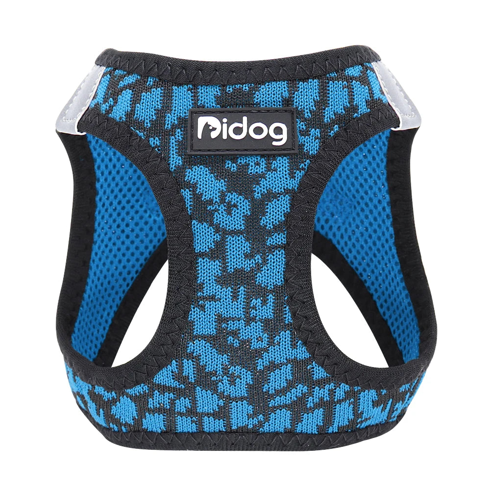 Blue Color No Pull Mesh Pet Harness