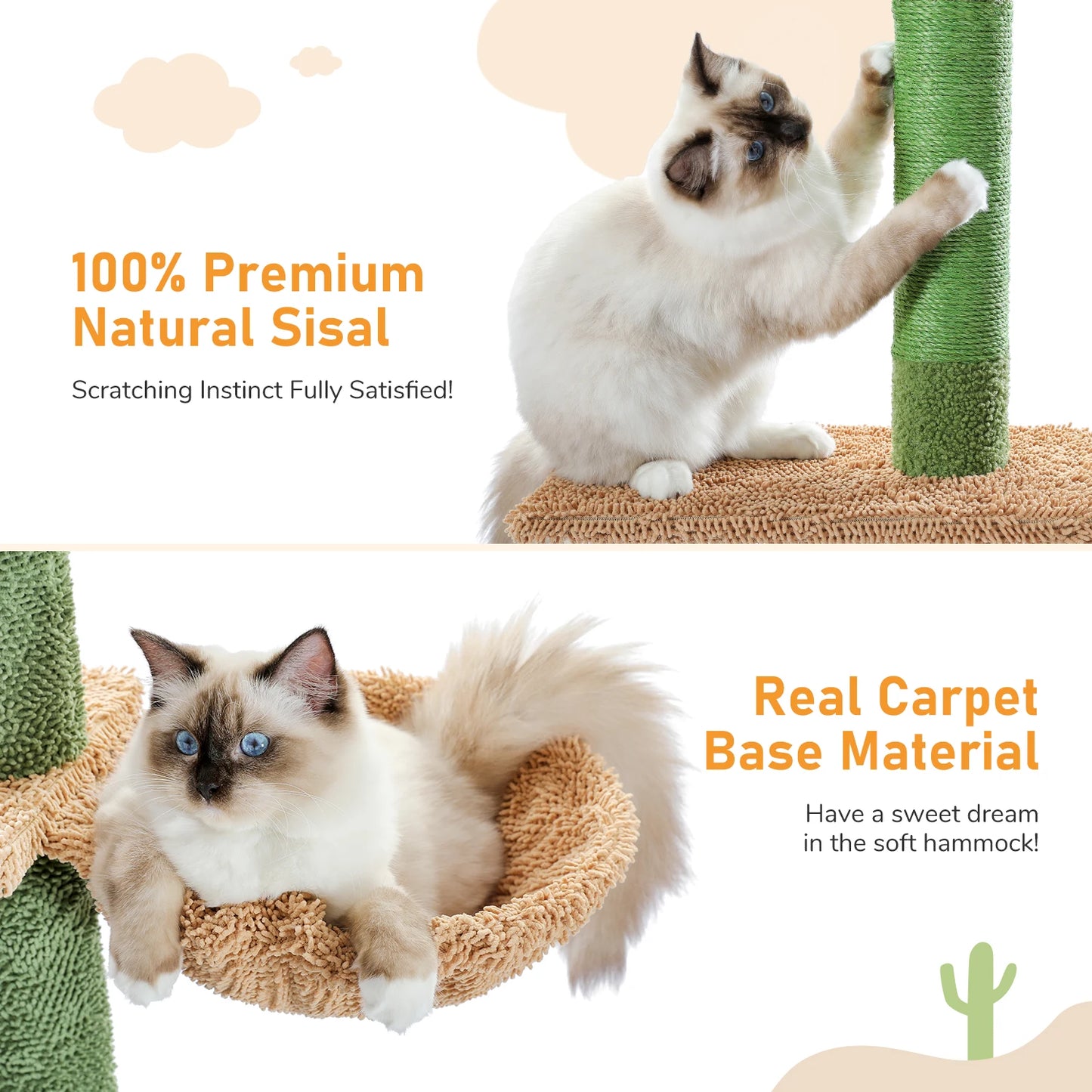 Cactus Cat Tree with Scratching Post Premium material