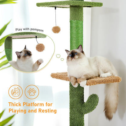 Cactus Cat Tree with Scratching Post for playing and resting