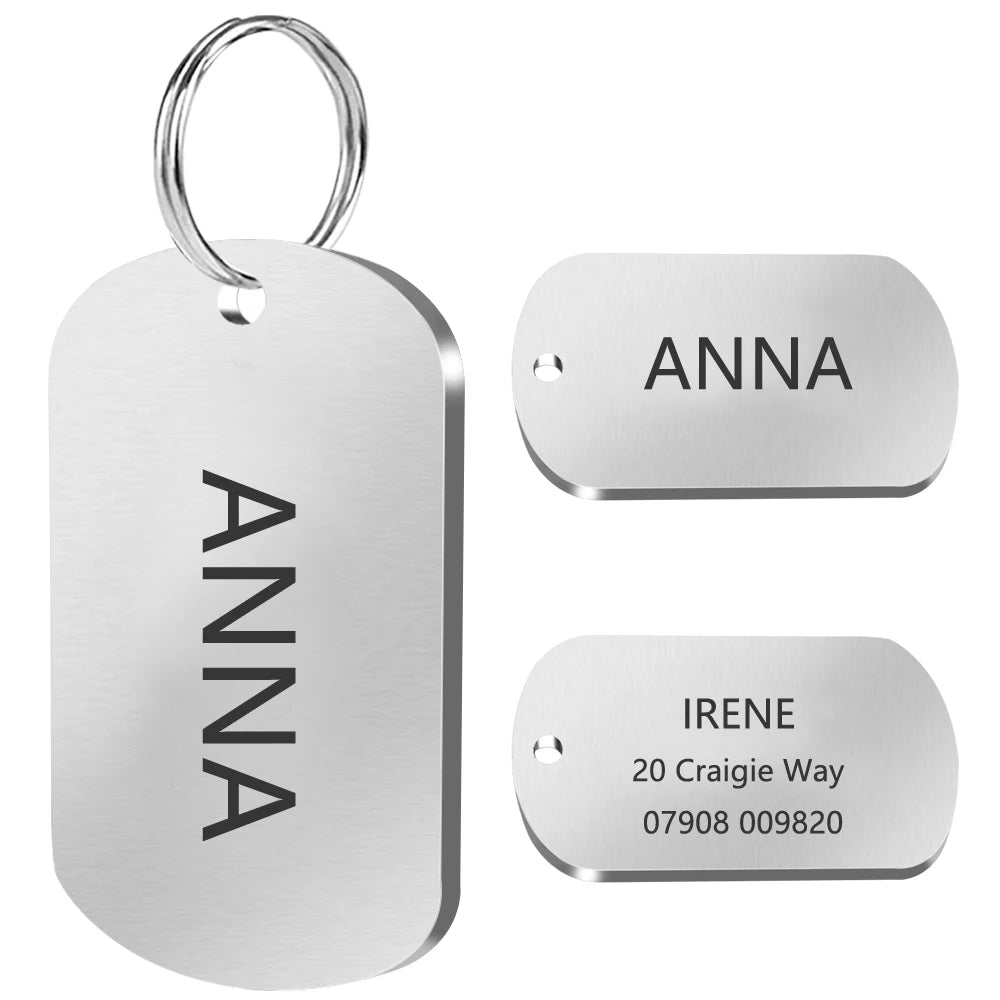 Custom Personalized ID Tag for Pets (Stainless Steel | Free Engraving)