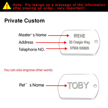 Custom Personalized ID Tag for Pets (Stainless Steel | Free Engraving)