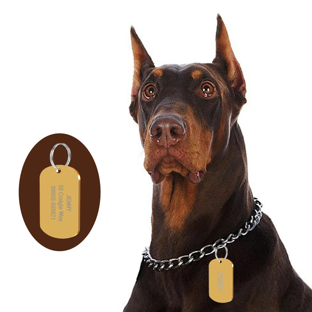 Custom Personalized ID Tag for Pets (Stainless Steel | Free Engraving)