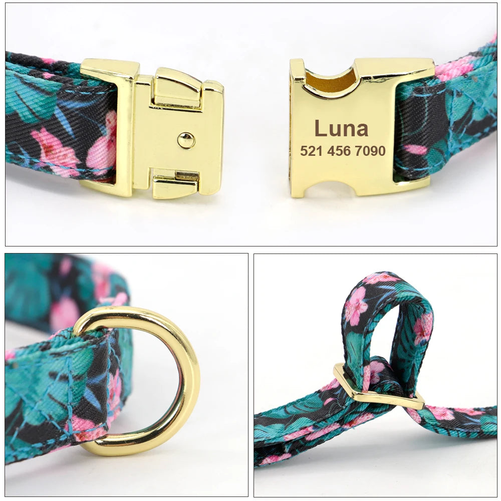 Flower Dog Collar, Personalized Dog Collars