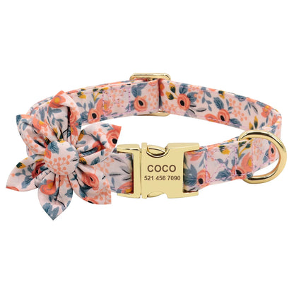 Flower Dog Collar, Personalized Dog Collars