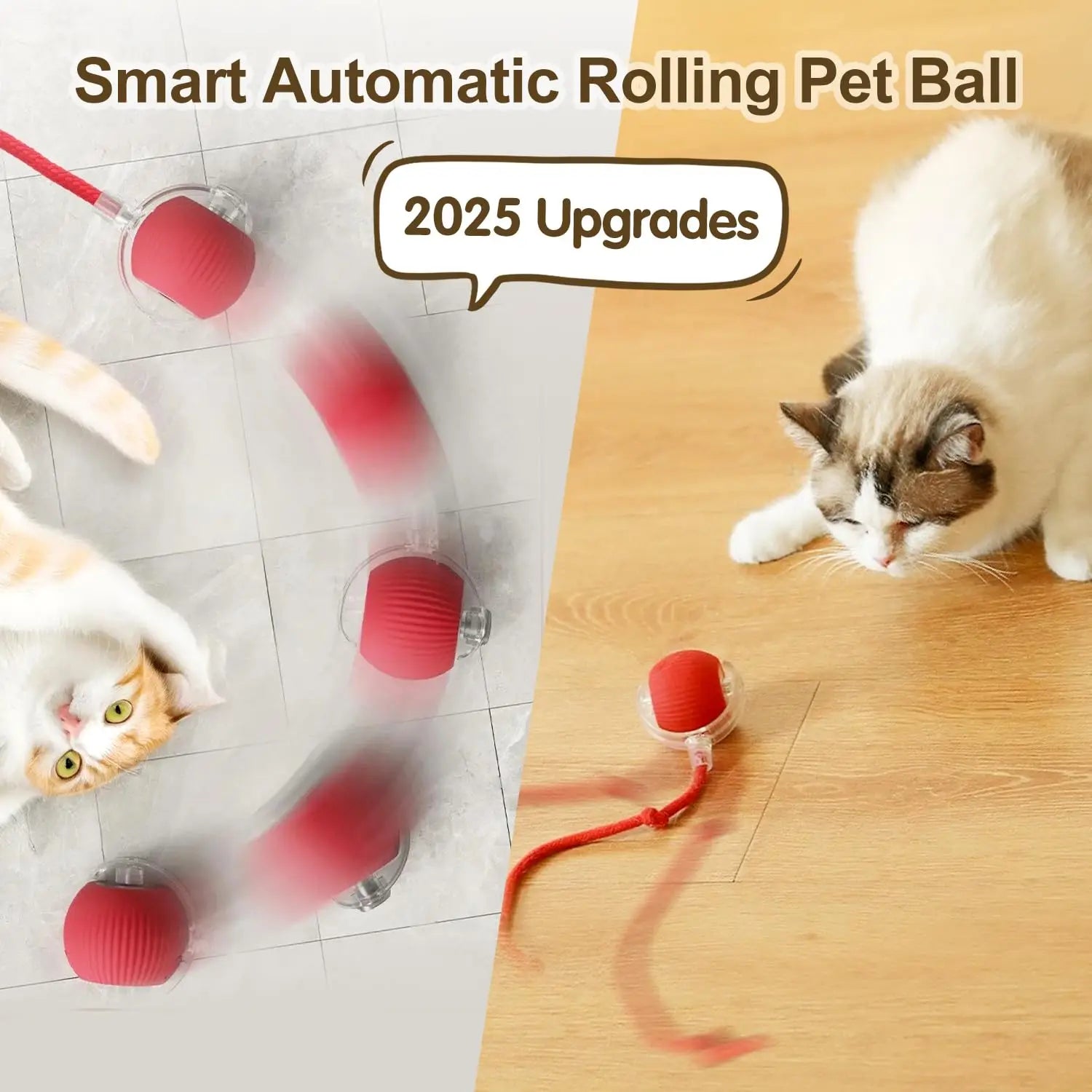 Interactive Cat Toy Ball for Cats smart automatic rolling pet ball