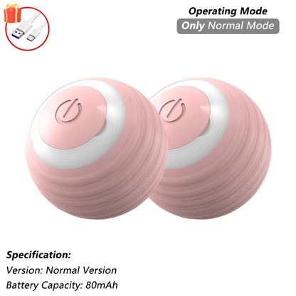 Interactive Cat Toy Ball pink color no tail rechargeable