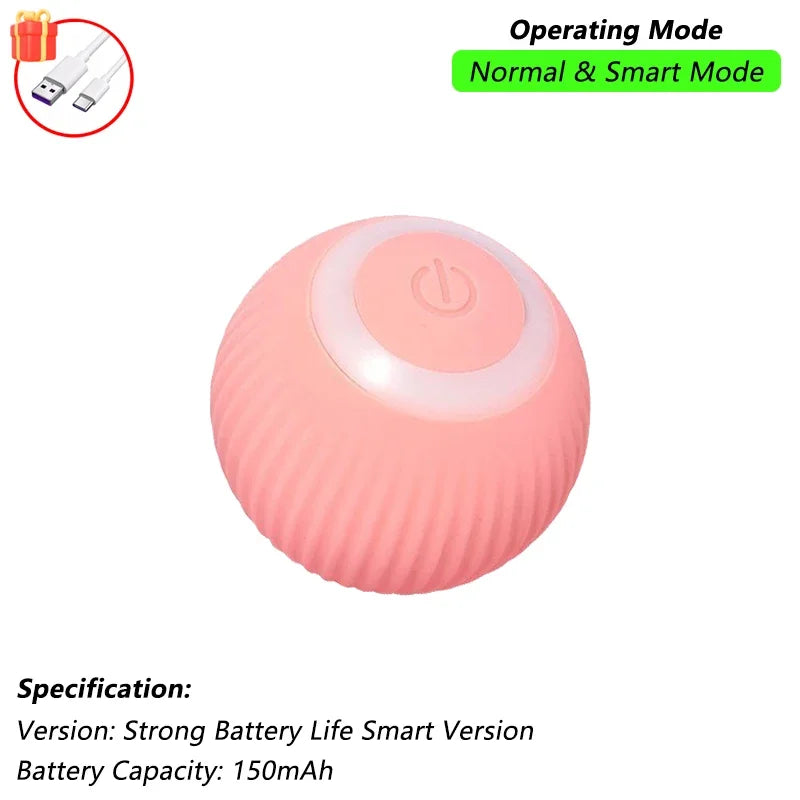 Interactive Cat Toy pink color smart cat ball