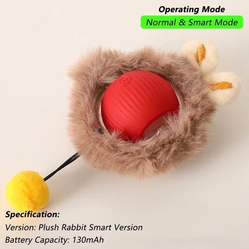 Interactive Cat Toy with plush rabbit smart version