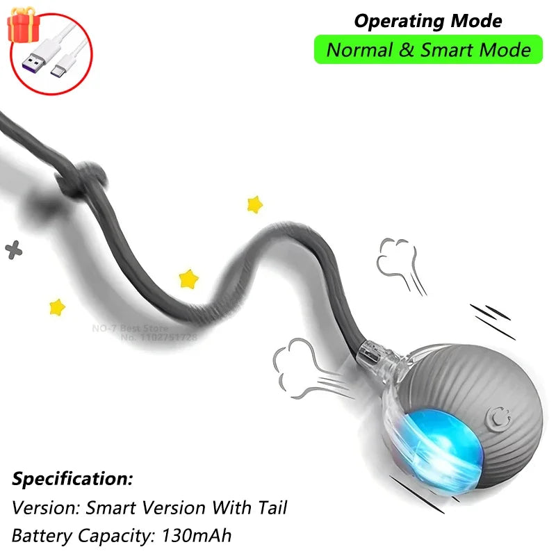 Interactive Cat Toy with tail grey color